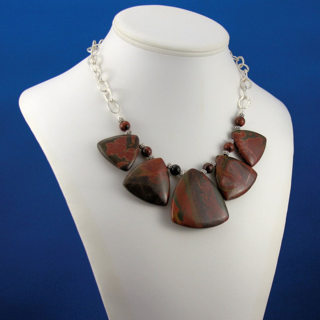 Red Creek Jasper And Sterling Silver Necklace